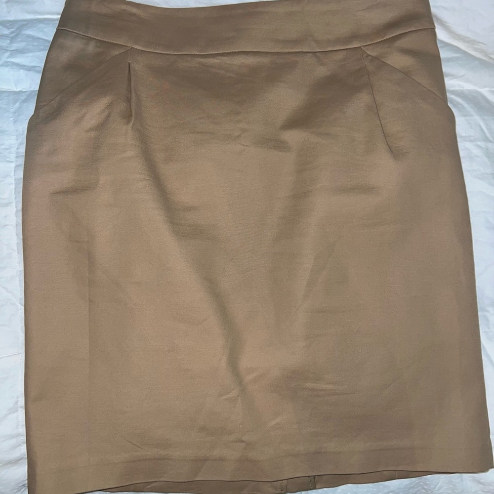 Kenar Tan Pencil Skirt Knee-Length Work Style